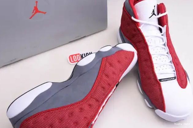 Rep Husky 414571-600 Flint 13 Air Red Retro Jordan Gym Grey 0524